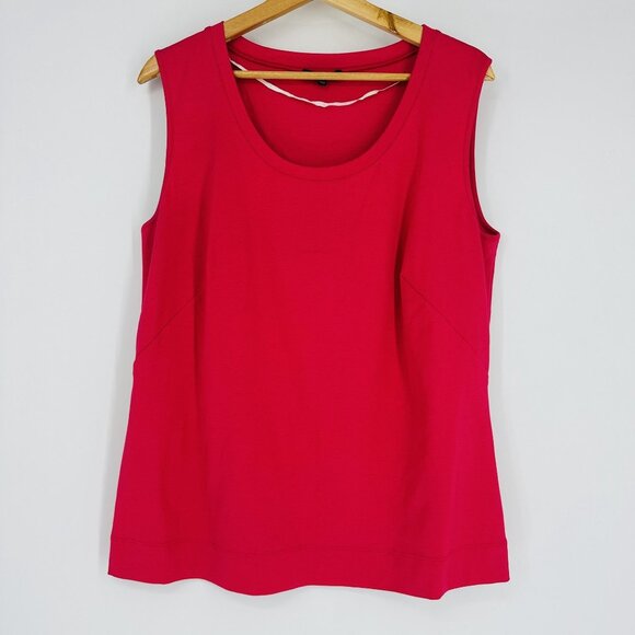 Lafayette 148 Dark Pink Magenta Scoop Neck Stretch Tank Top Blouse Plus Size 2X - Picture 4 of 9